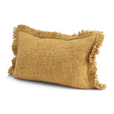 Kambal Mustard 13x21 Cotton Pillow Cover with Non-Allergen Filler - Ornate Home