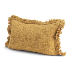 Kambal Mustard 13x21 Cotton Pillow Cover with Non-Allergen Filler - Ornate Home