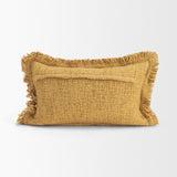 Kambal Mustard 13x21 Cotton Pillow Cover with Non-Allergen Filler - Ornate Home