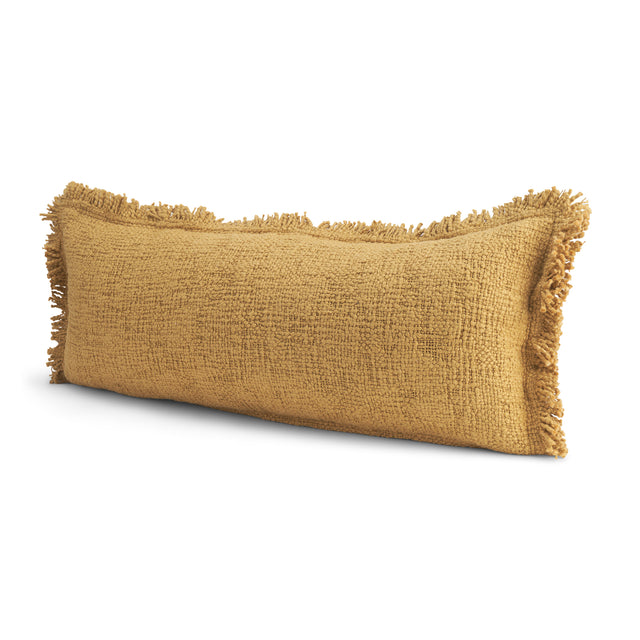 Kambal Mustard 14x36 Cotton Pillow Cover with Down Filler - Ornate Home