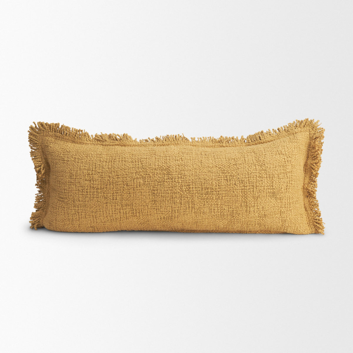 Kambal Mustard 14x36 Cotton Pillow Cover with Down Filler - Ornate Home