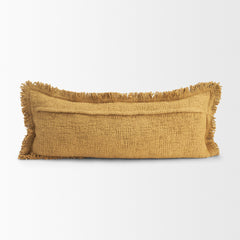 Kambal Mustard 14x36 Cotton Pillow Cover with Down Filler - Ornate Home