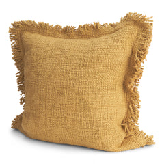 Kambal Mustard 20x20 Cotton Pillow Cover with Down Filler - Ornate Home