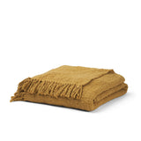 Kambal Mustard Woven Cotton Throw Blanket - Ornate Home