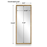 Kampar Gold/Woodtone Full Length Rattan Tall Mirror - Ornate Home