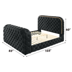 Kana Black Eastern King Bed w/LED & Fireplace & TV Stand - Ornate Home