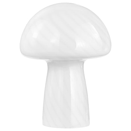 Kanaby White Mushroom Shaped Glass Bedside Table Lamp - Ornate Home