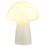 Kanaby White Mushroom Shaped Glass Bedside Table Lamp - Ornate Home