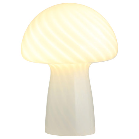 Kanaby White Mushroom Shaped Glass Bedside Table Lamp - Ornate Home