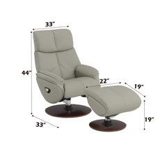 Kandoro Gray Motıon Accent Chair W/Swivel & Ottoman - Ornate Home