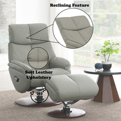 Kandoro Gray Motıon Accent Chair W/Swivel & Ottoman - Ornate Home