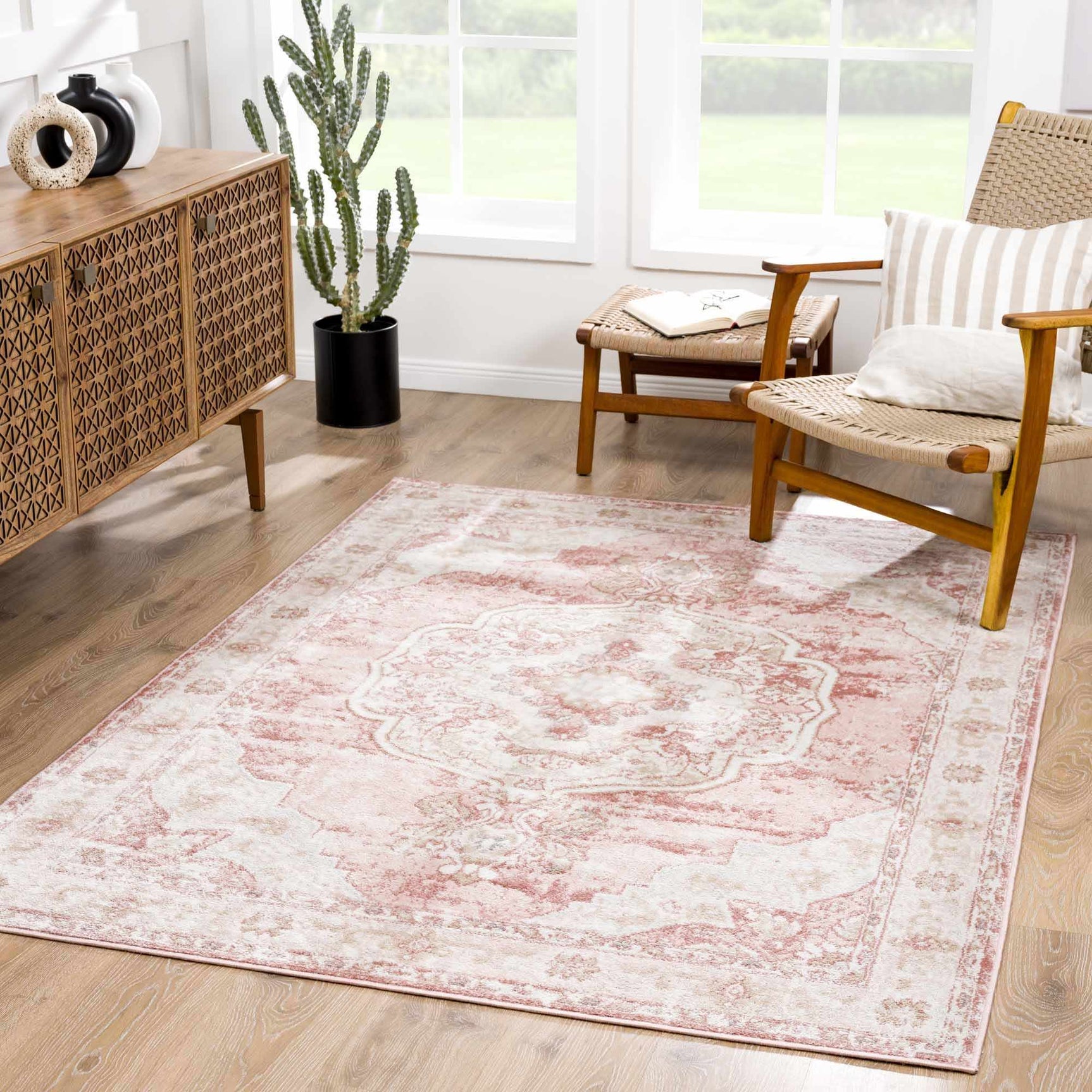 Kandos Blush & Light Pink Area Rug - Ornate Home