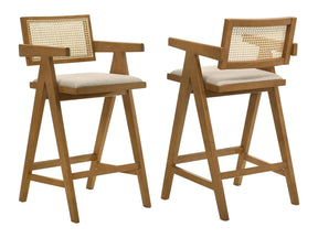 Kane Light Walnut Bar Chair (Set of 2) - Ornate Home