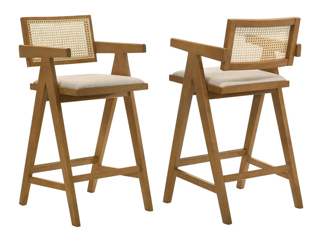 Kane Light Walnut Bar Chair (Set of 2) - Ornate Home