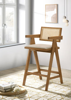 Kane Light Walnut Bar Chair (Set of 2) - Ornate Home