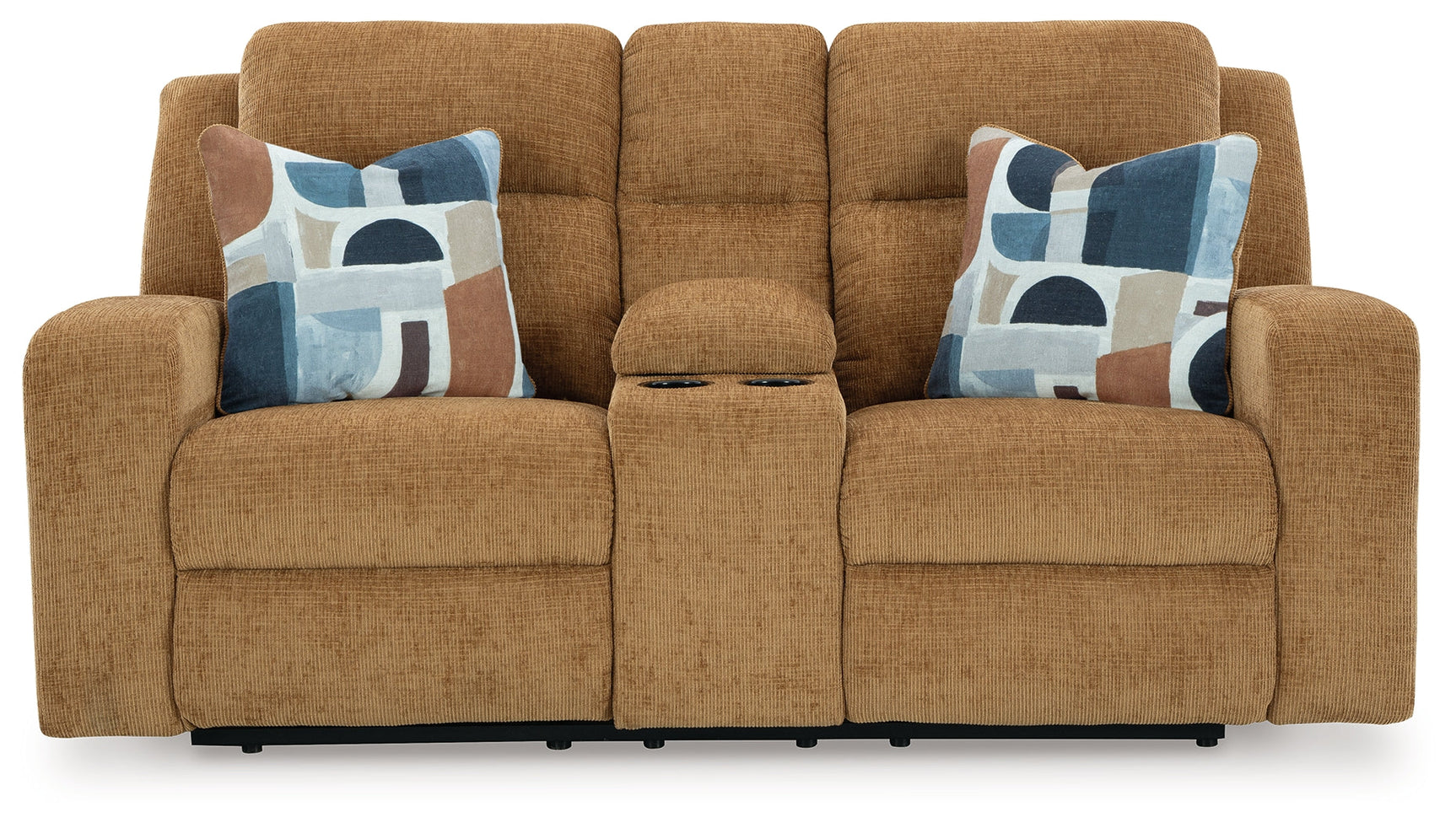 Kanlow Honey Reclining Loveseat w/Console (Online Special Price) - Ornate Home