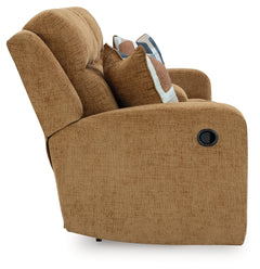 Kanlow Honey Reclining Loveseat w/Console - Ornate Home