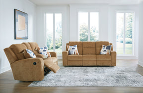 Kanlow Honey Reclining Sofa and Loveseat (Online Special Price) - Ornate Home