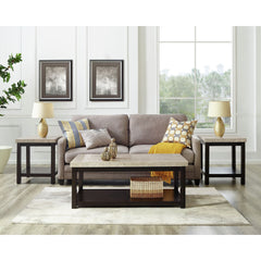 Kansas Brown 3-Piece Occasional Table Set with Coffee Table & Two End Tables - Ornate Home
