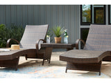Kantana Brown 2 Outdoor Chaise Lounge Chairs and End Table - Ornate Home