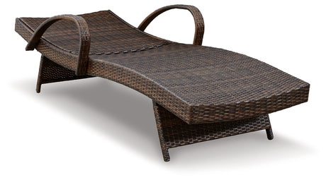 Kantana Brown 2 Outdoor Chaise Lounge Chairs and End Table - Ornate Home