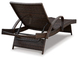 Kantana Brown 2 Outdoor Chaise Lounge Chairs and End Table - Ornate Home