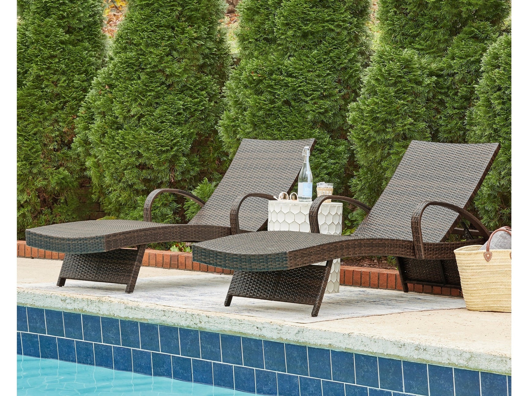 Kantana Brown Chaise Lounge (Set of 2) - Ornate Home