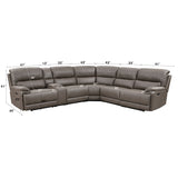 Kantu Brown Synthetic Leather Motion Sectional Sofa - Ornate Home