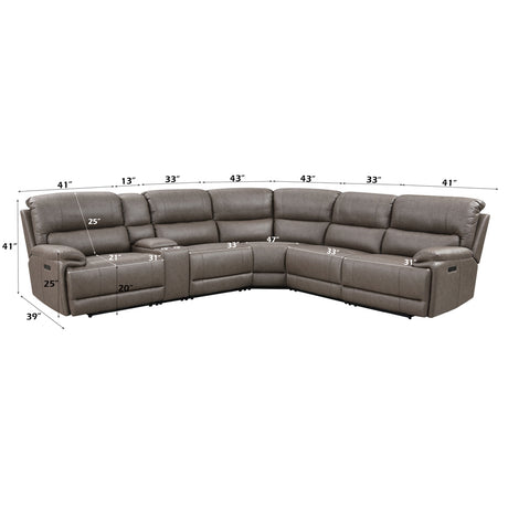 Kantu Brown Synthetic Leather Motion Sectional Sofa - Ornate Home