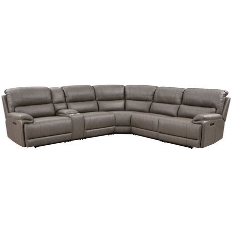 Kantu Brown Synthetic Leather Motion Sectional Sofa - Ornate Home