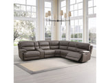 Kantu Brown Synthetic Leather Motion Sectional Sofa - Ornate Home