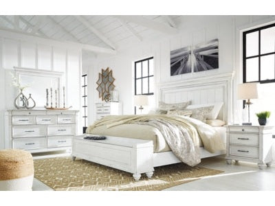 Kanwyn King Panel Bedroom Set with Storage, Dresser and Mirror - Ornate Home