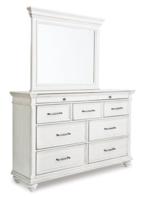 Kanwyn King Panel Bedroom Set with Storage, Dresser and Mirror - Ornate Home
