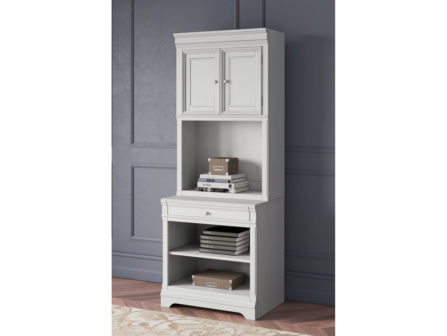 Kanwyn Whitewash Bookcase (Online Special Price) (2-Door Cabinet) - Ornate Home