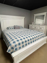 Kanwyn Whitewash California King Panel Bed (Online Special Price) - Ornate Home