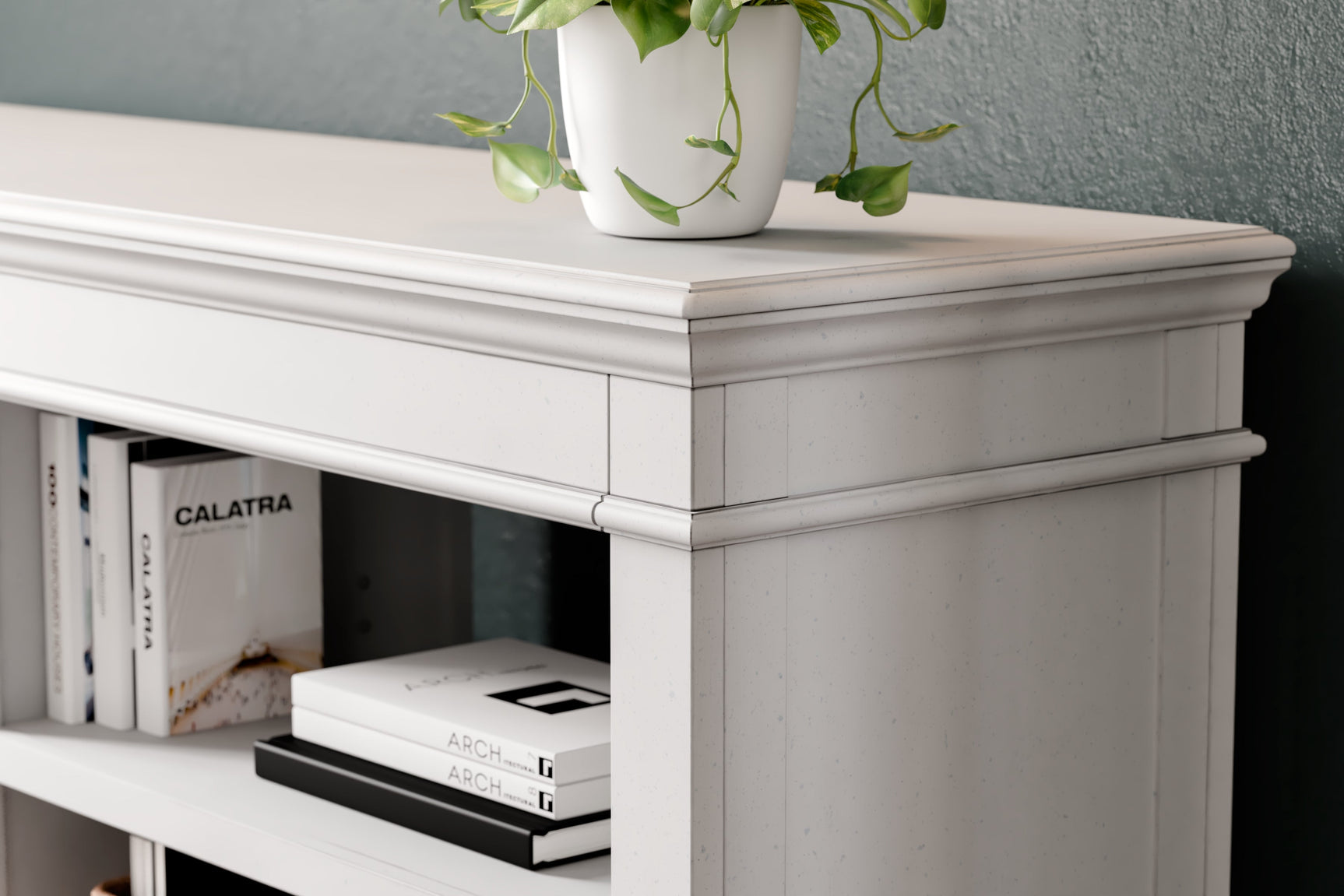 Kanwyn Whitewash Credenza w/ Open Storage (Online Special Price) - Ornate Home