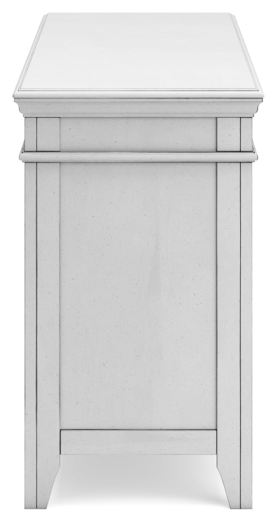 Kanwyn Whitewash Credenza w/ Open Storage - Ornate Home