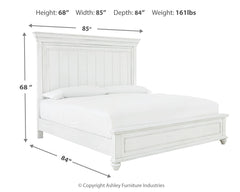 Kanwyn Whitewash King Panel Bed - Ornate Home
