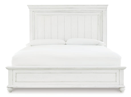 Kanwyn Whitewash King Panel Bed - Ornate Home