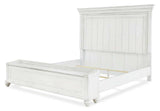 Kanwyn Whitewash King Panel Bed w/ Storage Bench (Online Special Price) - Ornate Home