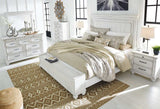 Kanwyn Whitewash King Panel Bed w/ Storage Bench (Online Special Price) - Ornate Home