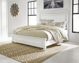Kanwyn Whitewash King Panel Bedroom Set with Dresser, Mirror, Chest and 2 Nightstands (Online Special Price) - Ornate Home
