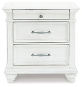 Kanwyn Whitewash King Panel Bedroom Set with Dresser, Mirror and 2 Nightstands (Online Special Price) - Ornate Home