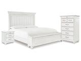 Kanwyn Whitewash King Panel Storage Bedroom Set with Chest and Nightstand (Online Special Price) - Ornate Home