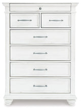 Kanwyn Whitewash King Panel Storage Bedroom Set with Chest and Nightstand (Online Special Price) - Ornate Home