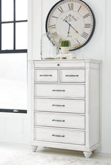 Kanwyn Whitewash King Panel Storage Bedroom Set with Chest and Nightstand (Online Special Price) - Ornate Home