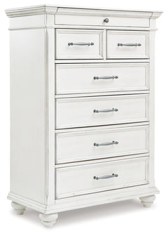 Kanwyn Whitewash King Panel Storage Bedroom Set with Chest and Nightstand - Ornate Home