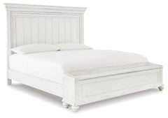 Kanwyn Whitewash King Panel Storage Bedroom Set with Chest and Nightstand - Ornate Home
