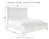 Kanwyn Whitewash King Storage Panel Bedroom Set with Dresser (Online Special Price) - Ornate Home