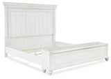 Kanwyn Whitewash King Storage Panel Bedroom Set with Dresser (Online Special Price) - Ornate Home